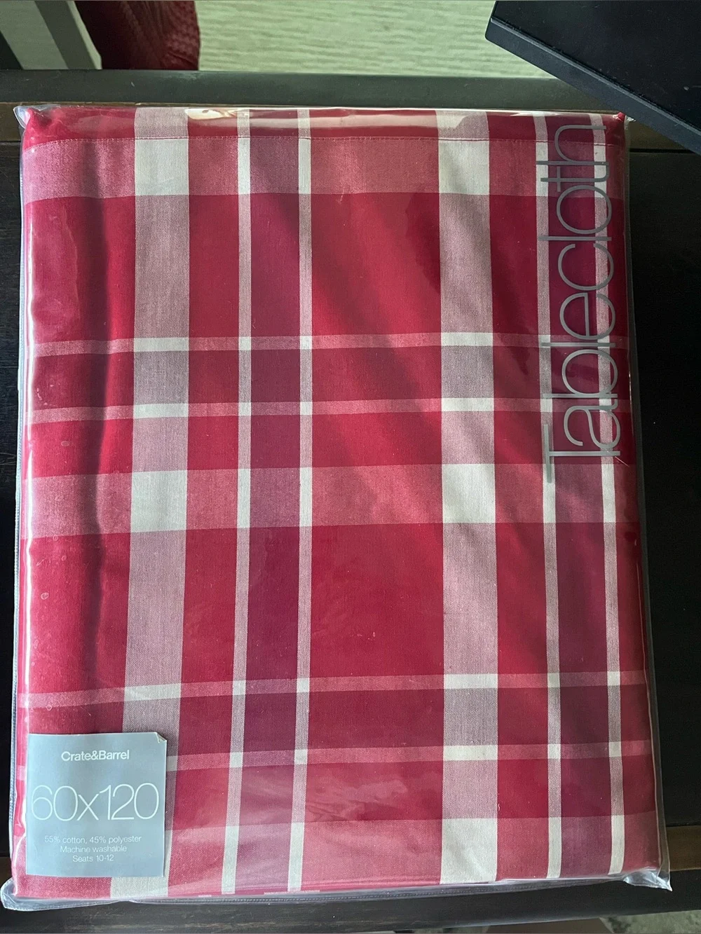 Crate&Barrel Red Plaid Tablecloth 60“ x 120“ NWT
